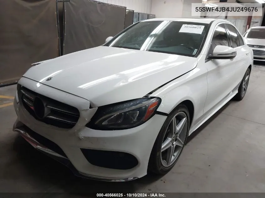 2018 Mercedes-Benz C 300 VIN: 55SWF4JB4JU249676 Lot: 40566025