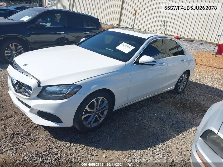 2018 Mercedes-Benz C 300 VIN: 55SWF4JB5JU262078 Lot: 40582712