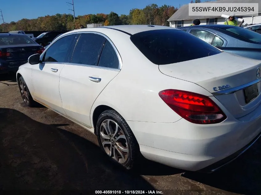 2018 Mercedes-Benz C 300 4Matic VIN: 55SWF4KB9JU245394 Lot: 40591018