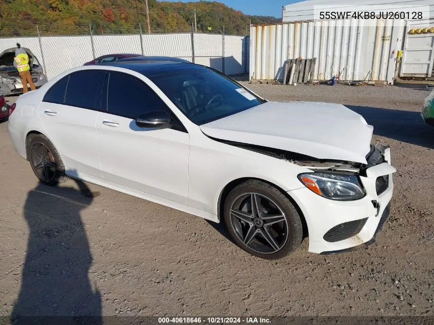 2018 Mercedes-Benz C 300 4Matic VIN: 55SWF4KB8JU260128 Lot: 40618646