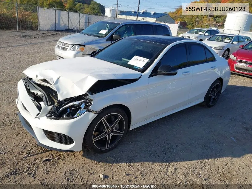 2018 Mercedes-Benz C 300 4Matic VIN: 55SWF4KB8JU260128 Lot: 40618646