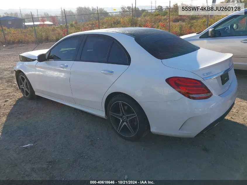 2018 Mercedes-Benz C 300 4Matic VIN: 55SWF4KB8JU260128 Lot: 40618646