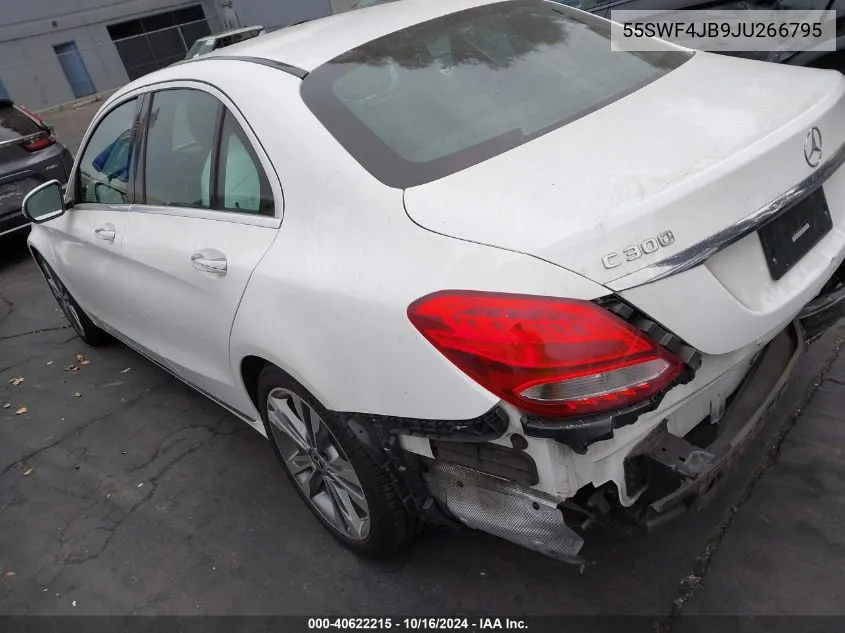 2018 Mercedes-Benz C 300 VIN: 55SWF4JB9JU266795 Lot: 40622215