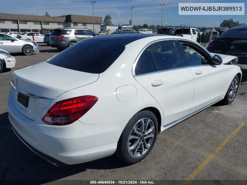 2018 Mercedes-Benz C 300 300 VIN: WDDWF4JB5JR389513 Lot: 40640834