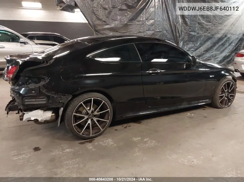 2018 Mercedes-Benz Amg C 43 4Matic VIN: WDDWJ6EB8JF640112 Lot: 40643208