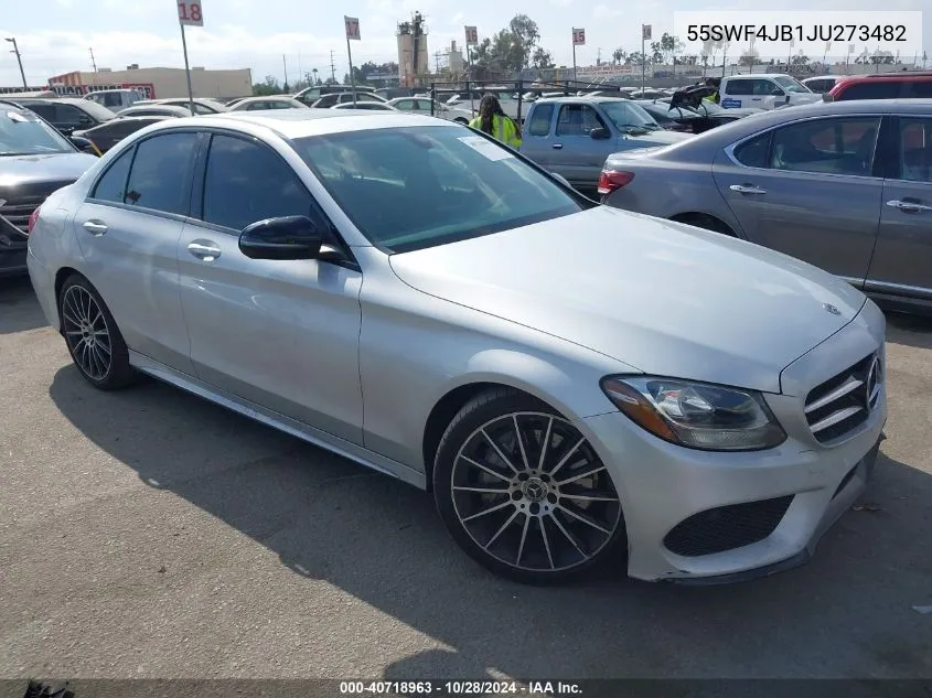 2018 Mercedes-Benz C 300 VIN: 55SWF4JB1JU273482 Lot: 40718963