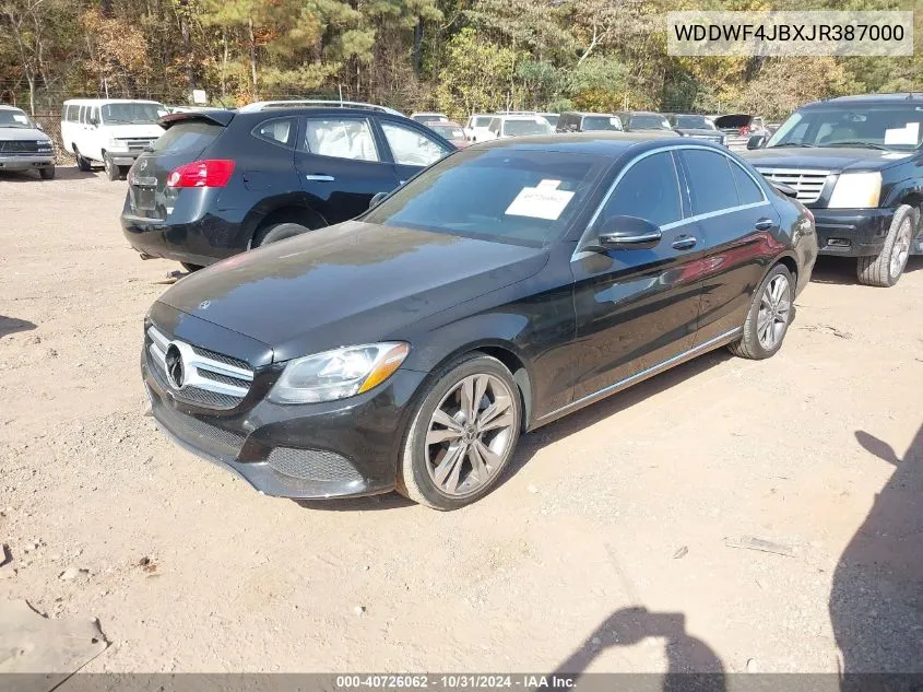 2018 Mercedes-Benz C 300 VIN: WDDWF4JBXJR387000 Lot: 40726062