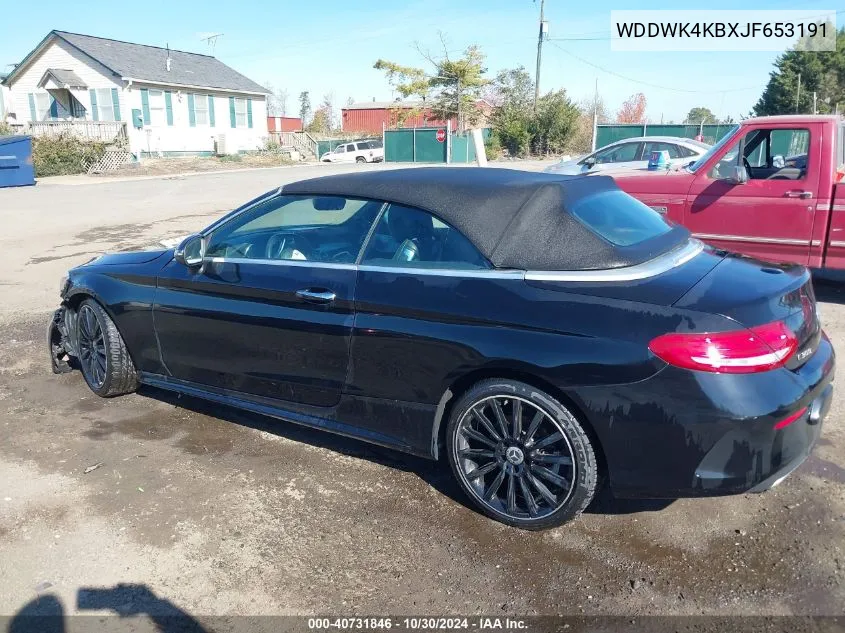 2018 Mercedes-Benz C 300 4Matic VIN: WDDWK4KBXJF653191 Lot: 40731846