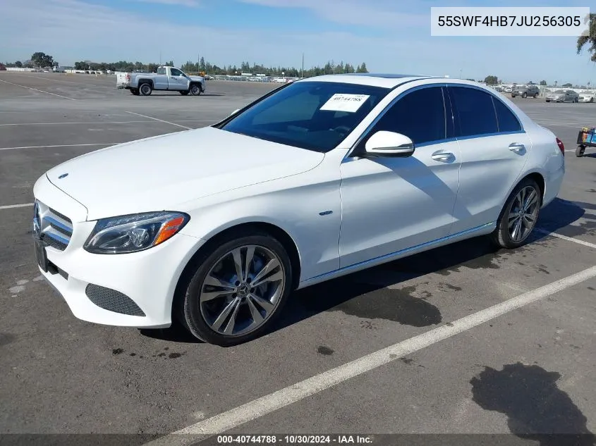 2018 Mercedes-Benz C 350E VIN: 55SWF4HB7JU256305 Lot: 40744788