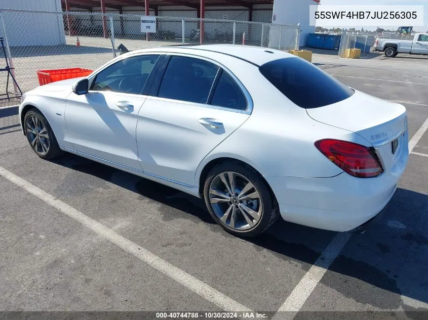 2018 Mercedes-Benz C 350E VIN: 55SWF4HB7JU256305 Lot: 40744788