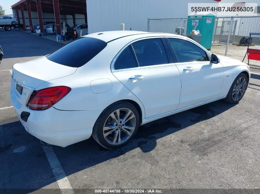 2018 Mercedes-Benz C 350E VIN: 55SWF4HB7JU256305 Lot: 40744788