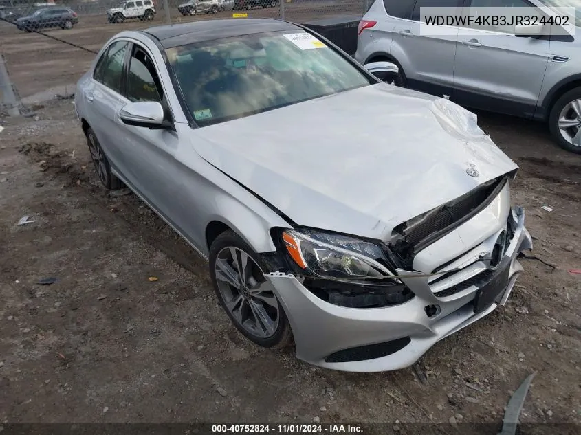 2018 Mercedes-Benz C 300 4Matic VIN: WDDWF4KB3JR324402 Lot: 40752824