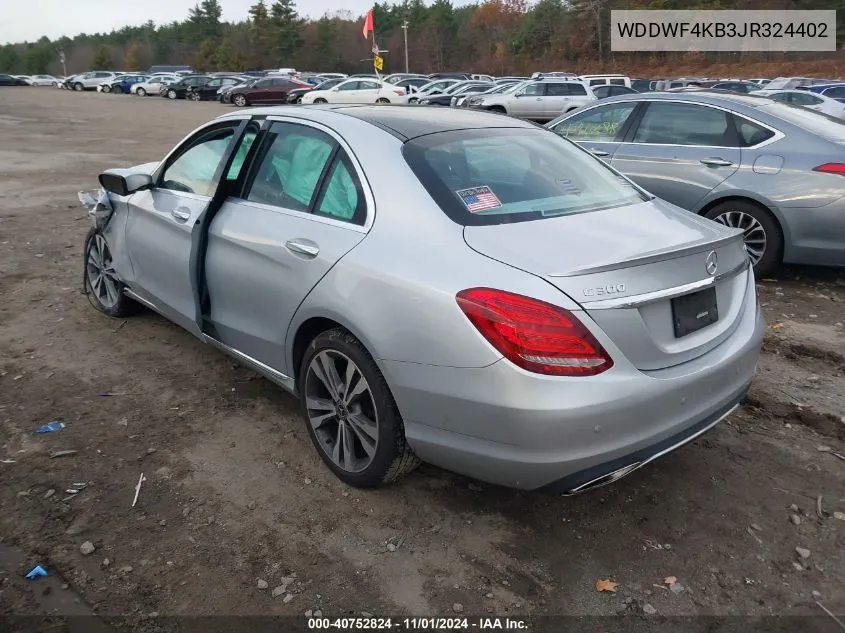 2018 Mercedes-Benz C 300 4Matic VIN: WDDWF4KB3JR324402 Lot: 40752824