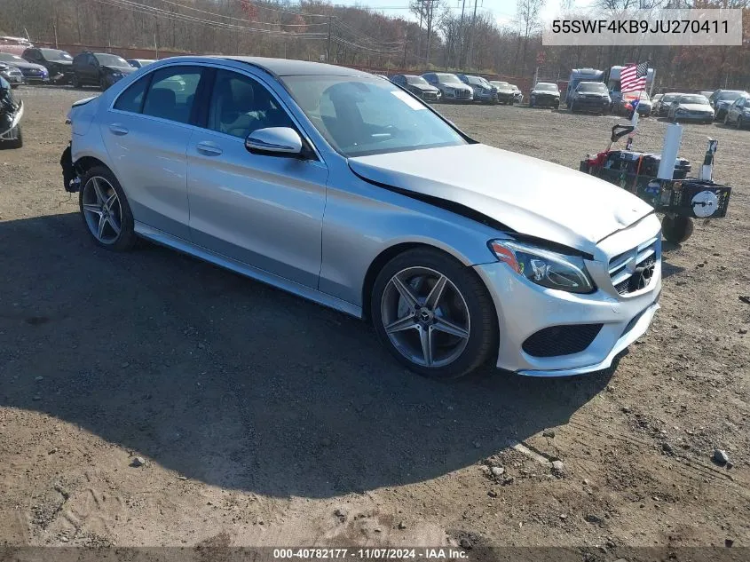 2018 Mercedes-Benz C 300 4Matic VIN: 55SWF4KB9JU270411 Lot: 40782177