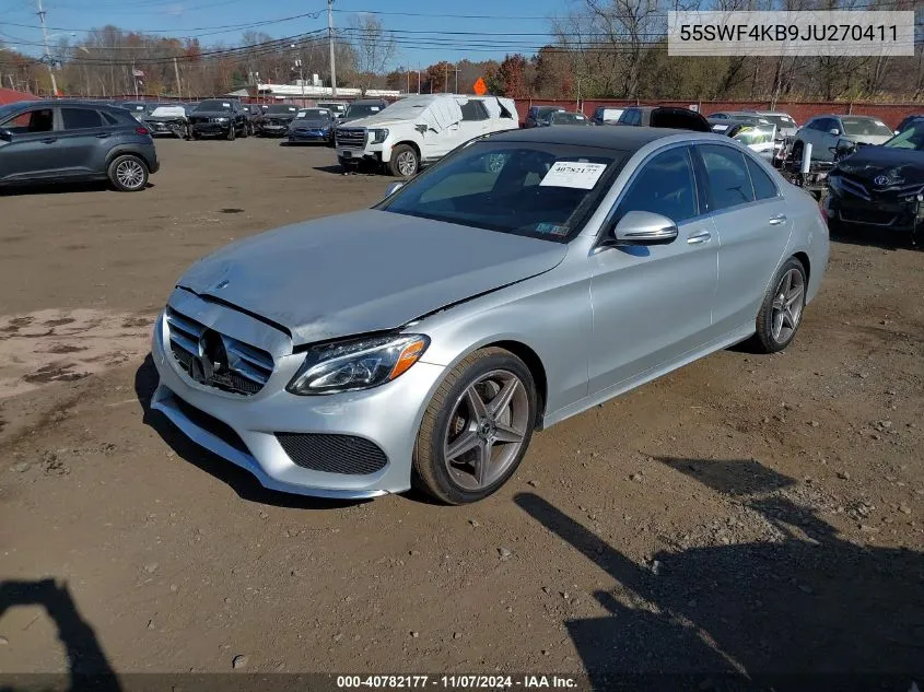 2018 Mercedes-Benz C 300 4Matic VIN: 55SWF4KB9JU270411 Lot: 40782177