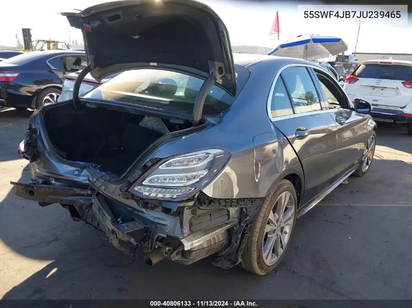 2018 Mercedes-Benz C 300 VIN: 55SWF4JB7JU239465 Lot: 40806133