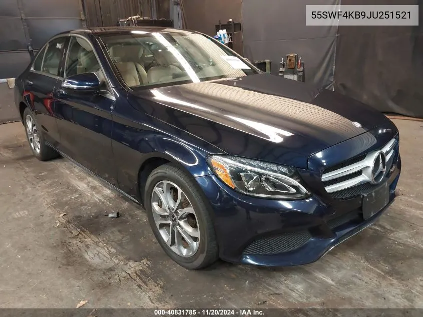 2018 Mercedes-Benz C 300 4Matic VIN: 55SWF4KB9JU251521 Lot: 40831785