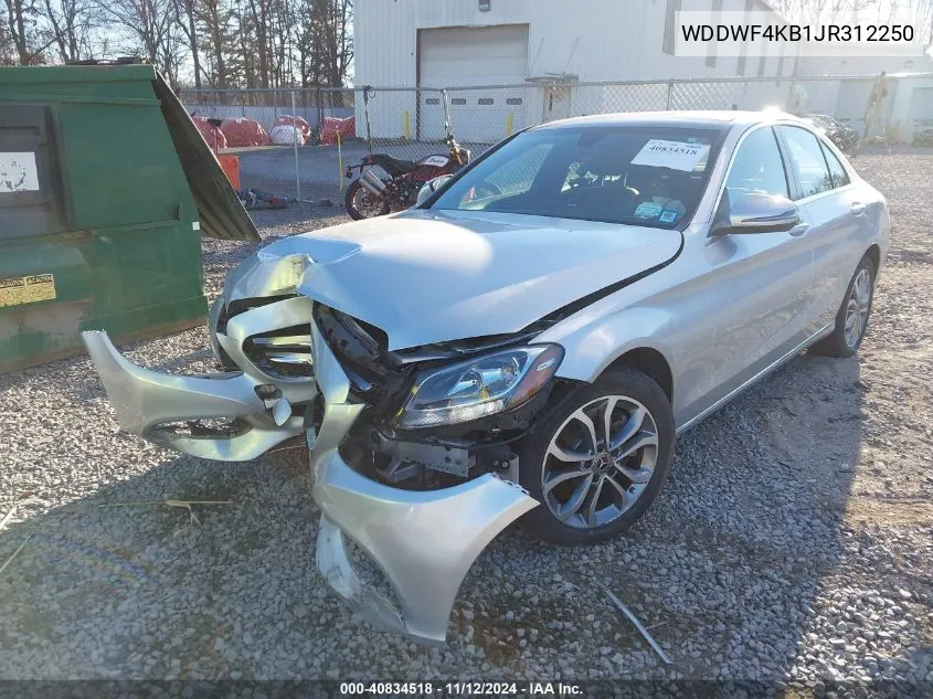 2018 Mercedes-Benz C 300 4Matic VIN: WDDWF4KB1JR312250 Lot: 40834518