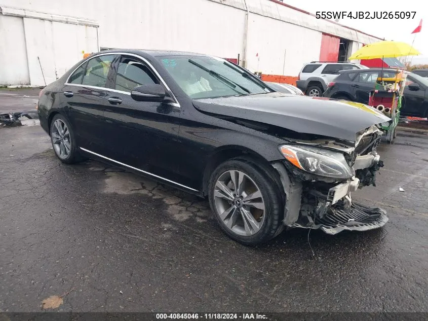 2018 Mercedes-Benz C 300 VIN: 55SWF4JB2JU265097 Lot: 40845046