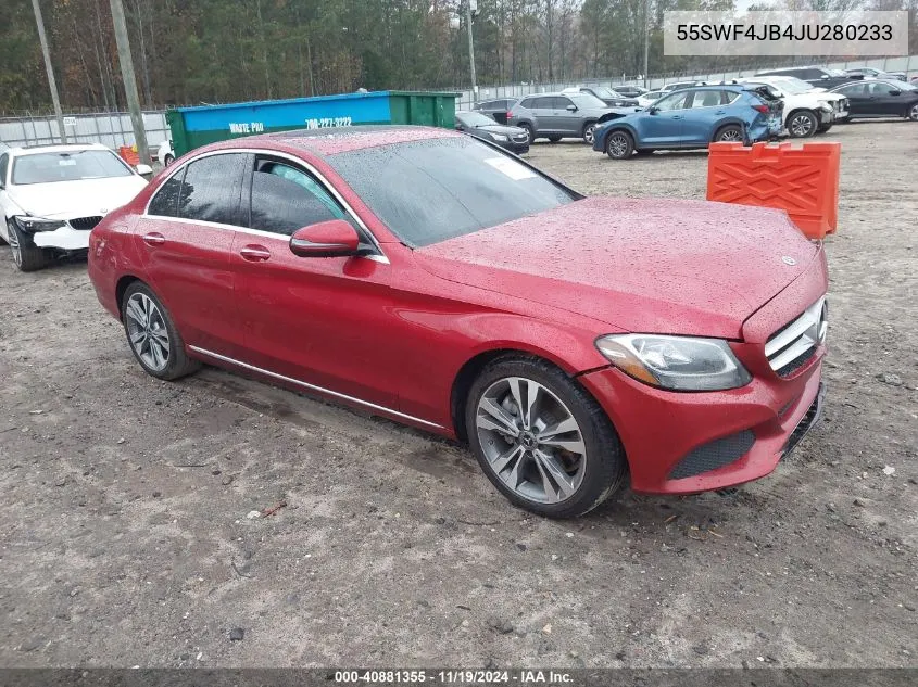 2018 Mercedes-Benz C 300 VIN: 55SWF4JB4JU280233 Lot: 40881355