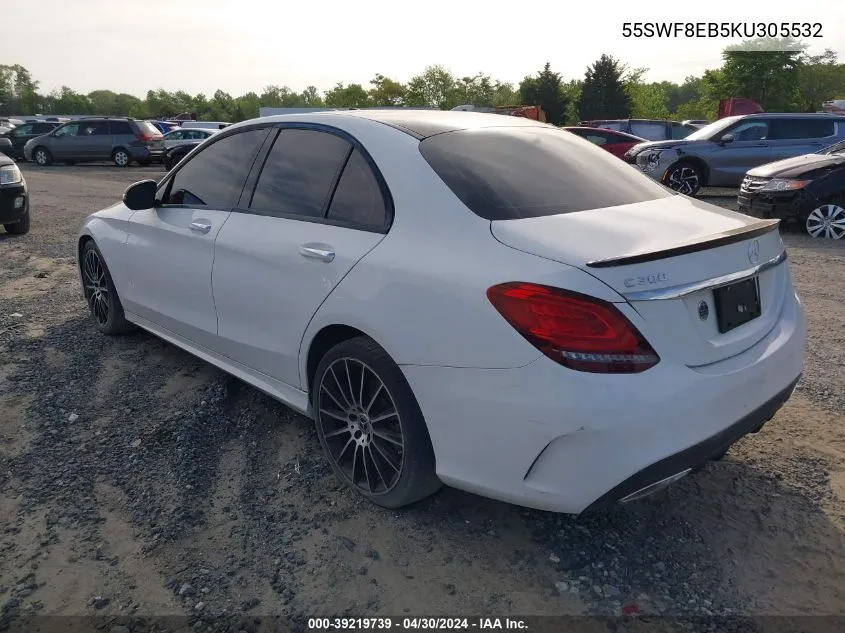 2019 Mercedes-Benz C 300 4Matic VIN: 55SWF8EB5KU305532 Lot: 39219739