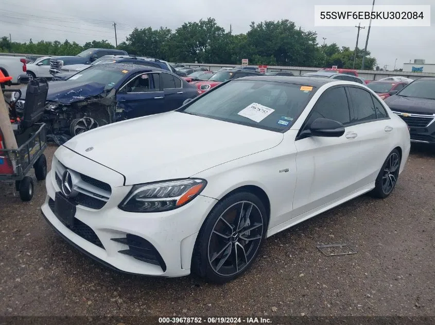 2019 Mercedes-Benz Amg C 43 4Matic VIN: 55SWF6EB5KU302084 Lot: 39678752