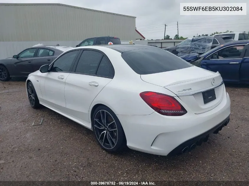 2019 Mercedes-Benz Amg C 43 4Matic VIN: 55SWF6EB5KU302084 Lot: 39678752