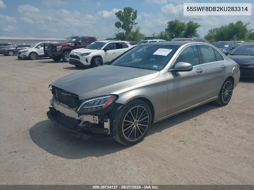 2019 Mercedes-Benz C 300 VIN: 55SWF8DB2KU283314 Lot: 39734137