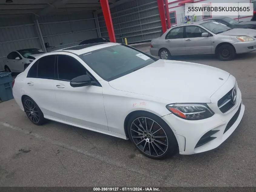 2019 Mercedes-Benz C 300 VIN: 55SWF8DB5KU303605 Lot: 39819127