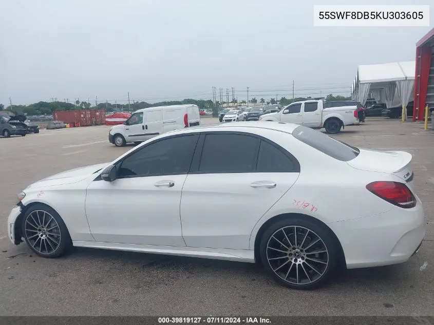 2019 Mercedes-Benz C 300 VIN: 55SWF8DB5KU303605 Lot: 39819127