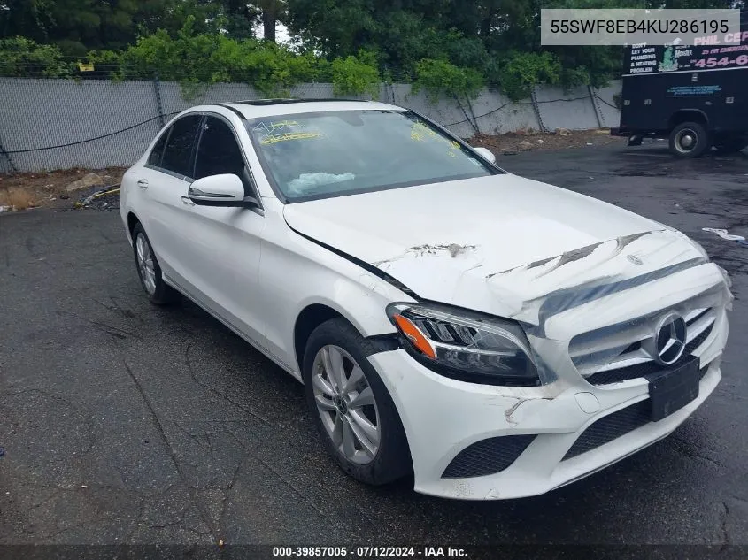 2019 Mercedes-Benz C 300 4Matic VIN: 55SWF8EB4KU286195 Lot: 39857005