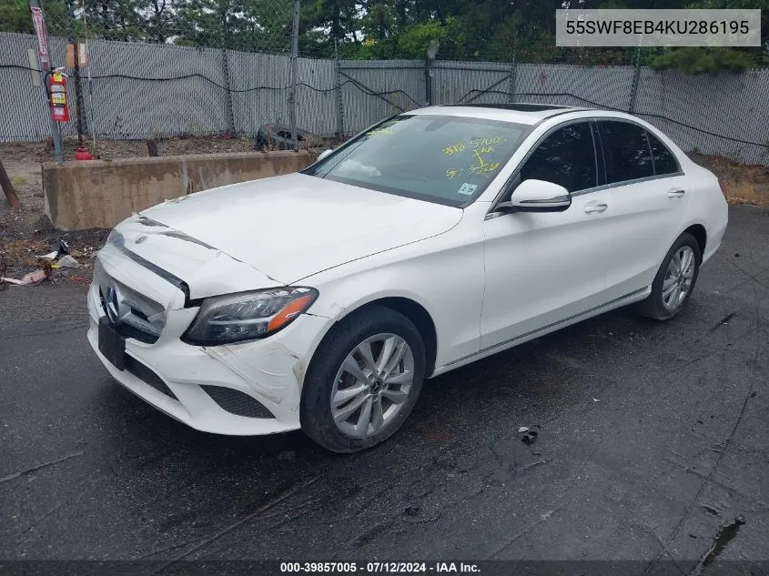 2019 Mercedes-Benz C 300 4Matic VIN: 55SWF8EB4KU286195 Lot: 39857005