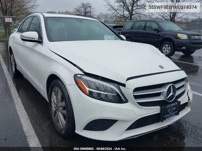 2019 Mercedes-Benz C 300 4Matic VIN: 55SWF8EB1KU318374 Lot: 39935033