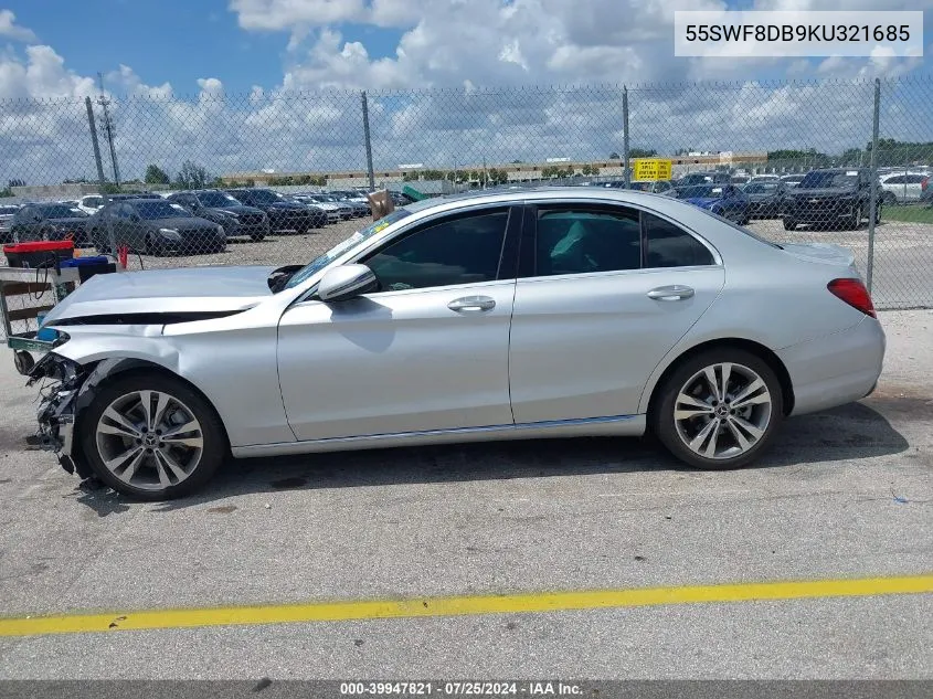 2019 Mercedes-Benz C 300 VIN: 55SWF8DB9KU321685 Lot: 39947821