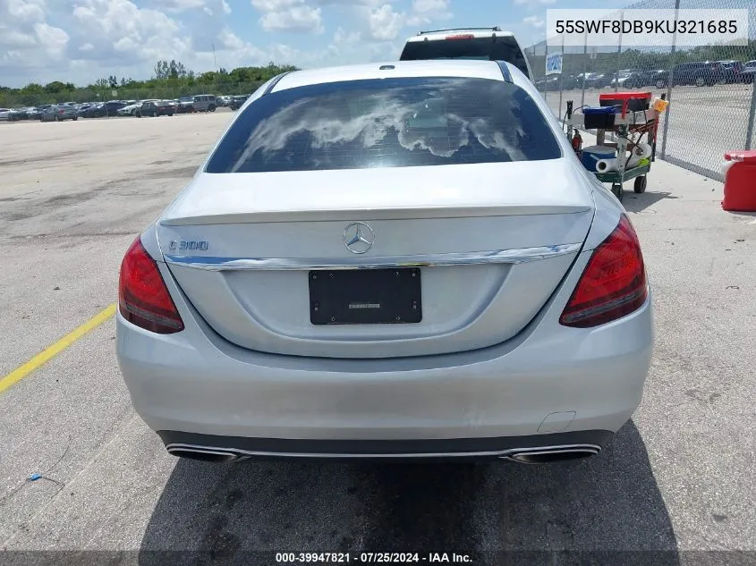 2019 Mercedes-Benz C 300 VIN: 55SWF8DB9KU321685 Lot: 39947821