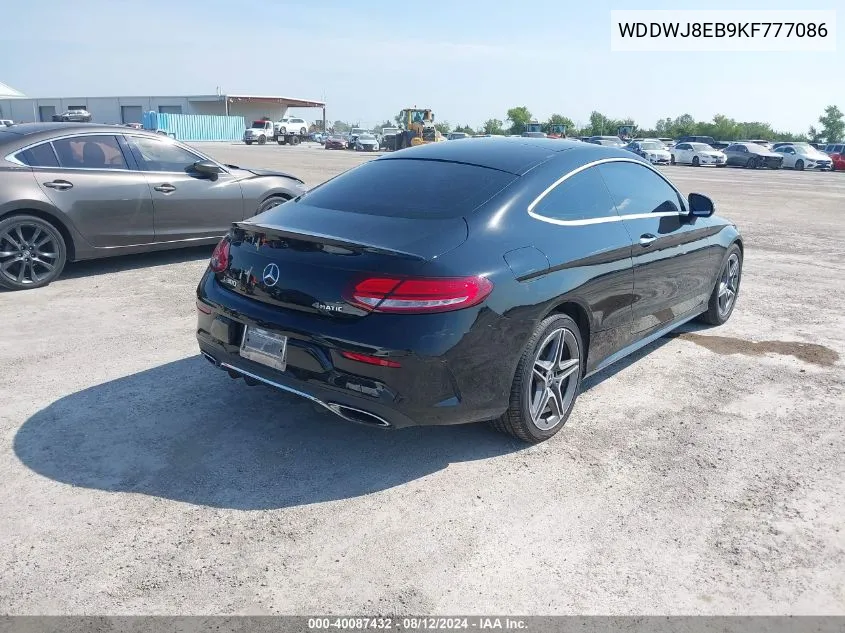 2019 Mercedes-Benz C 300 4Matic VIN: WDDWJ8EB9KF777086 Lot: 40087432