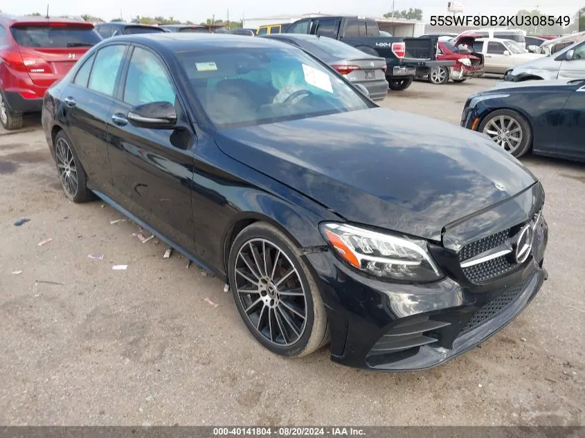 2019 Mercedes-Benz C 300 VIN: 55SWF8DB2KU308549 Lot: 40141804