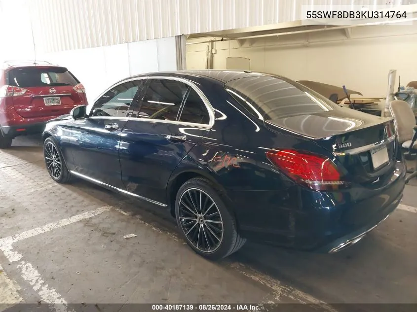 2019 Mercedes-Benz C 300 VIN: 55SWF8DB3KU314764 Lot: 40187139