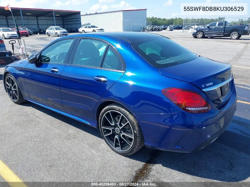 2019 Mercedes-Benz C 300 VIN: 55SWF8DB8KU306529 Lot: 40206483