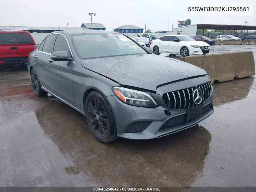 2019 Mercedes-Benz C 300 VIN: 55SWF8DB2KU295561 Lot: 40249272