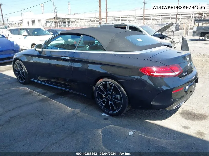 2019 Mercedes-Benz C 300 VIN: WDDWK8DB2KF794536 Lot: 40268362