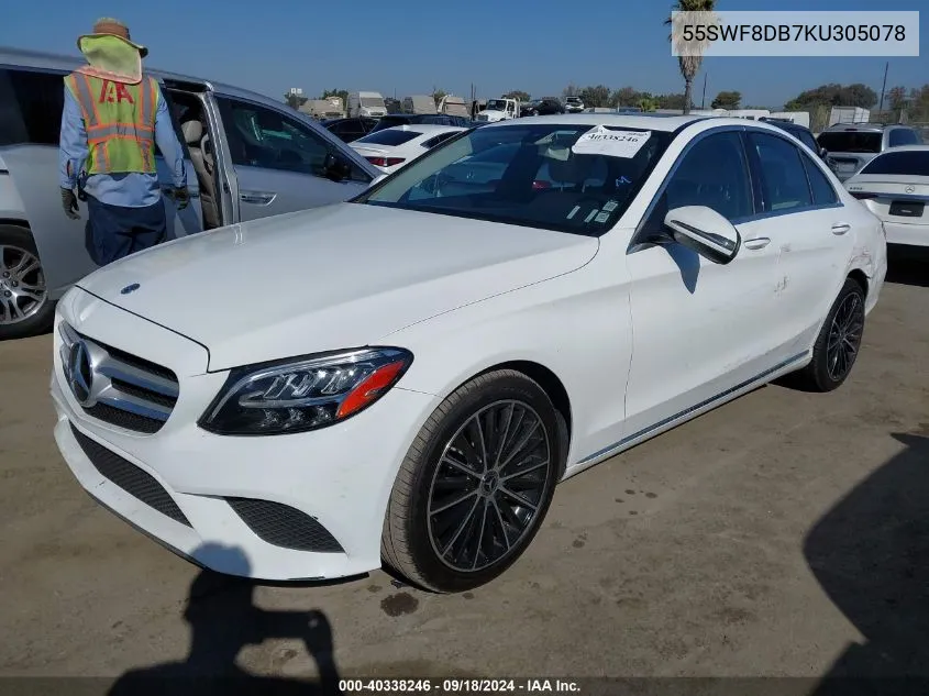 2019 Mercedes-Benz C 300 300 VIN: 55SWF8DB7KU305078 Lot: 40338246