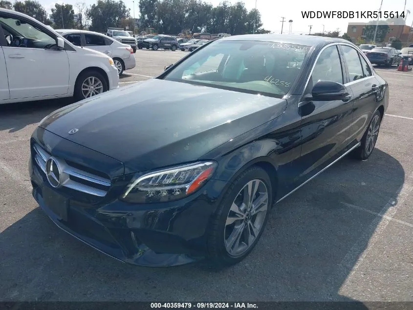 2019 Mercedes-Benz C 300 VIN: WDDWF8DB1KR515614 Lot: 40359479