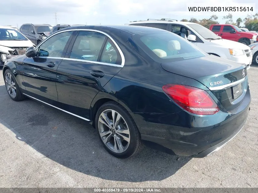 2019 Mercedes-Benz C 300 VIN: WDDWF8DB1KR515614 Lot: 40359479