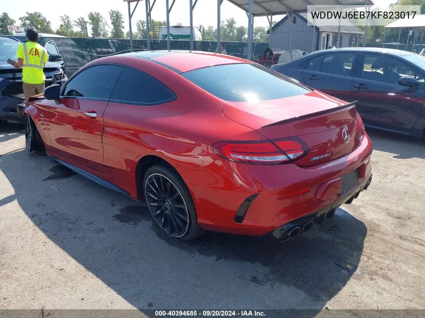 2019 Mercedes-Benz Amg C 43 4Matic VIN: WDDWJ6EB7KF823017 Lot: 40394685