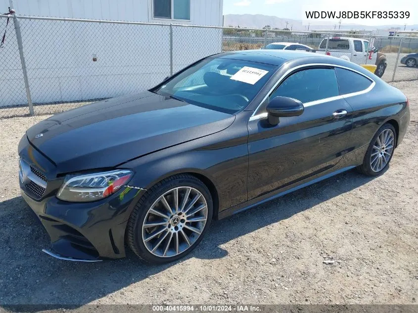 2019 Mercedes-Benz C 300 VIN: WDDWJ8DB5KF835339 Lot: 40415994