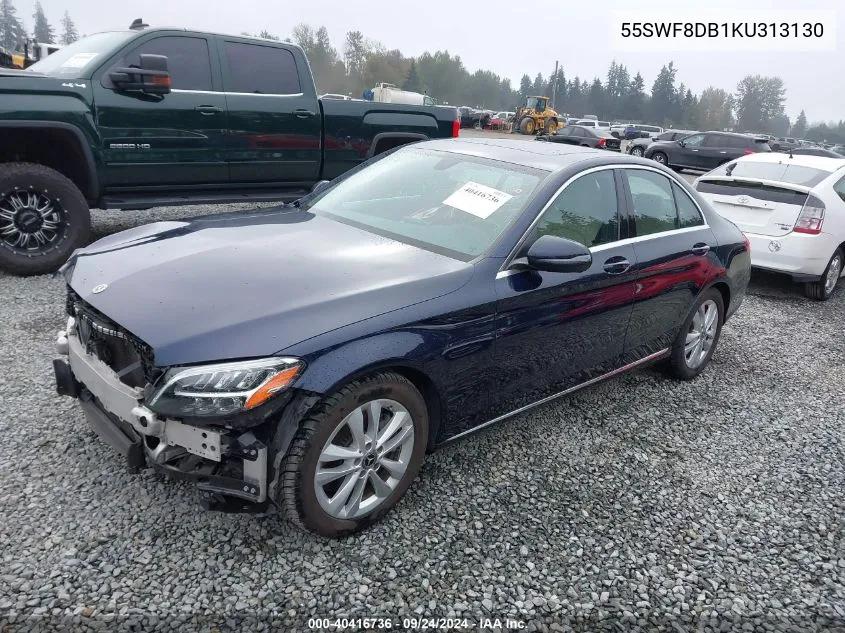 2019 Mercedes-Benz C 300 VIN: 55SWF8DB1KU313130 Lot: 40416736