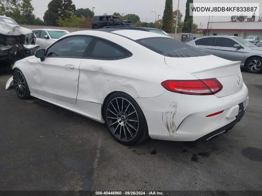 2019 Mercedes-Benz C 300 VIN: WDDWJ8DB4KF833887 Lot: 40446960