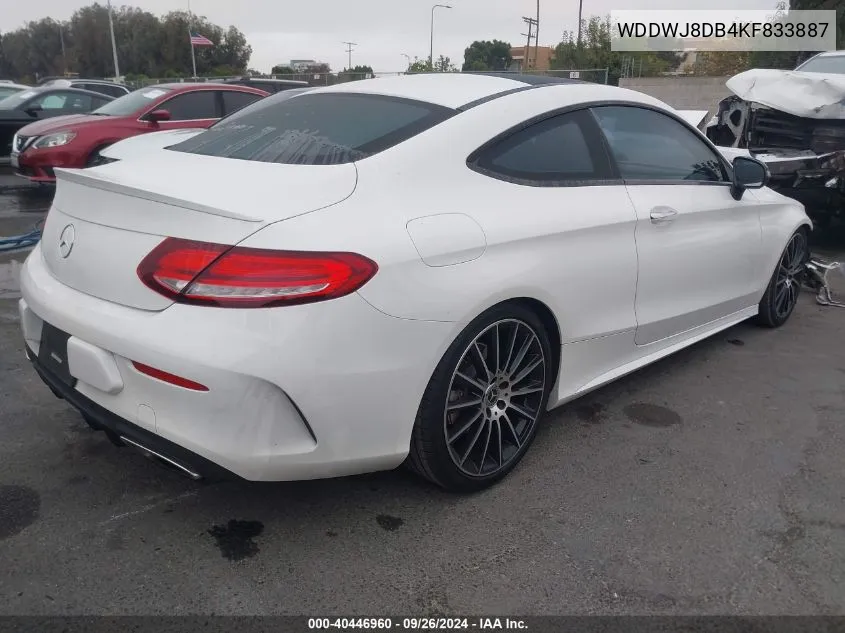 2019 Mercedes-Benz C 300 VIN: WDDWJ8DB4KF833887 Lot: 40446960