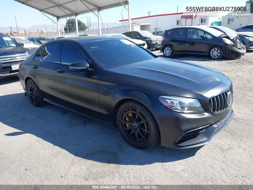 2019 Mercedes-Benz Amg C 63 63 Amg VIN: 55SWF8GB8KU275908 Lot: 40464247